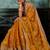Mustard luxury bridal saree for wedding | fancy fabric saree with hand embroidery & designer blouse