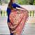 blue  faux banarasi silk blend saree with paithani rich weaved pallu and blouse