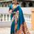 sky  faux banarasi silk blend saree with paithani rich weaved pallu and blouse