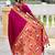 wine faux banarasi silk blend saree with paithani rich weaved pallu and blouse