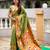 mahendi green  faux banarasi silk blend saree with paithani rich weaved pallu and blouse
