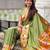 mahendi green  faux banarasi silk blend saree with paithani rich weaved pallu and blouse