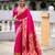 rani pink  faux banarasi silk blend saree with paithani rich weaved pallu and blouse