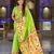 parrot green  faux banarasi silk blend saree with paithani rich weaved pallu and blouse