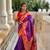 Purple Silk Blend Saree With Paithani Weaved Pallu And Blouse