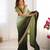 Women light green & dark green chinon silk saree