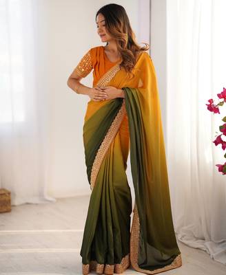 multicolor chinon silk blend saree 3