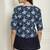 Navy blue women's pure cotton jaipuri printed short top