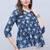 Navy blue women's pure cotton jaipuri printed short top
