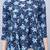 Navy blue women's pure cotton jaipuri printed short top