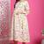 White women's cotton jaipuri printed maternity gown with zipper