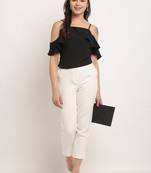 Black poly georgette women's top