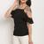 Black poly georgette women's top