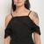 Black poly georgette women's top