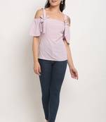 Light purple poly georgette women's top