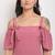Pink poly georgette women's top