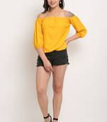 Yellow poly georgette women's top