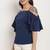 Navy blue poly georgette women's top