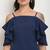 Navy blue poly georgette women's top
