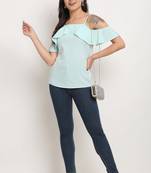 Light blue poly georgette women's top