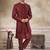 Maroon pure viscos with embroidery and sequence work indowestern collections