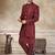 Maroon pure viscos with embroidery and sequence work indowestern collections