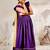 Vastramay girls traditional purple silk lehenga set with thread embroidery and gold dupatta for wedding party wear