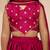 girls rani pink satin lehenga set with embroidery
