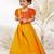  girls traditional orange cotton lehenga set with duppata