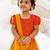  girls traditional orange cotton lehenga set with duppata