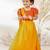  girls traditional orange cotton lehenga set with duppata