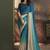 Blue embroidered silk shaded saree with banglori silk blouse