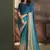 Blue embroidered silk shaded saree with banglori silk blouse