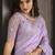Lavender embroidered silk saree with banglori silk blouse