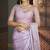 Lavender embroidered silk saree with banglori silk blouse
