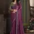 Dusty pink embroidered satin silk chiffon saree with banglori silk blouse