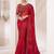Red shaded satin silk chiffon saree with luxurious banglori silk blouse for weddings and festive occasions