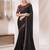 Black silk chiffon saree with luxurious banglori silk blouse for weddings and festive occasions