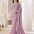 Light lavender satin georgette saree detailed work banglori silk blouse for weddings and festive occasions