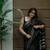 Black cotton silk blend saree with blouse