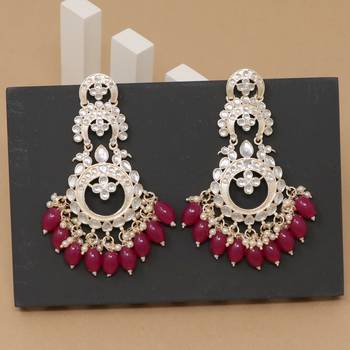 Kundan type zumka earring for girls 3