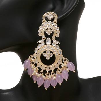Kundan type zumka earring for girls 2