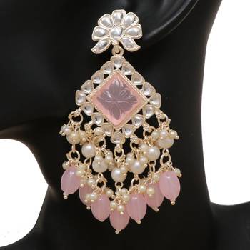 Kundan type zumka earring for girls 3