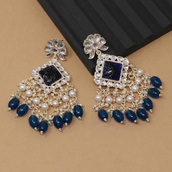 Kundan type zumka earring for girls 1