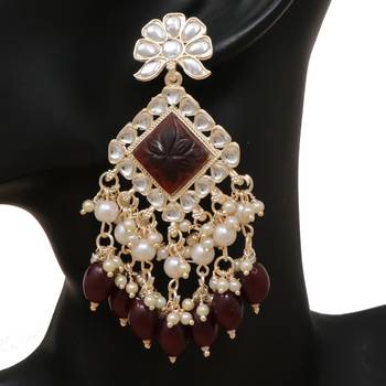 Kundan type zumka earring for girls 3