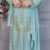 Sea Green Embroidered Stitched Kaftan with Golden Work Hand Embroiderred