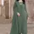 Dark green color embroideried faux georgette semi stitched salwar suit