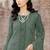 Dark green color embroideried faux georgette semi stitched salwar suit