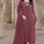 Dark ruby color embroideried faux georgette semi stitched salwar suit