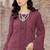 Dark ruby color embroideried faux georgette semi stitched salwar suit